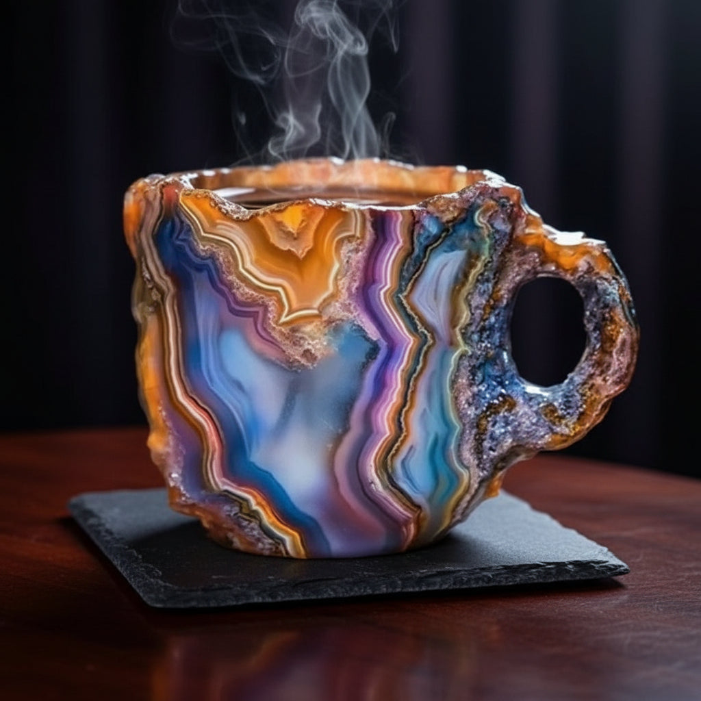 Taza de Té de Cristal de Resina Resistente al Calor, Mineral