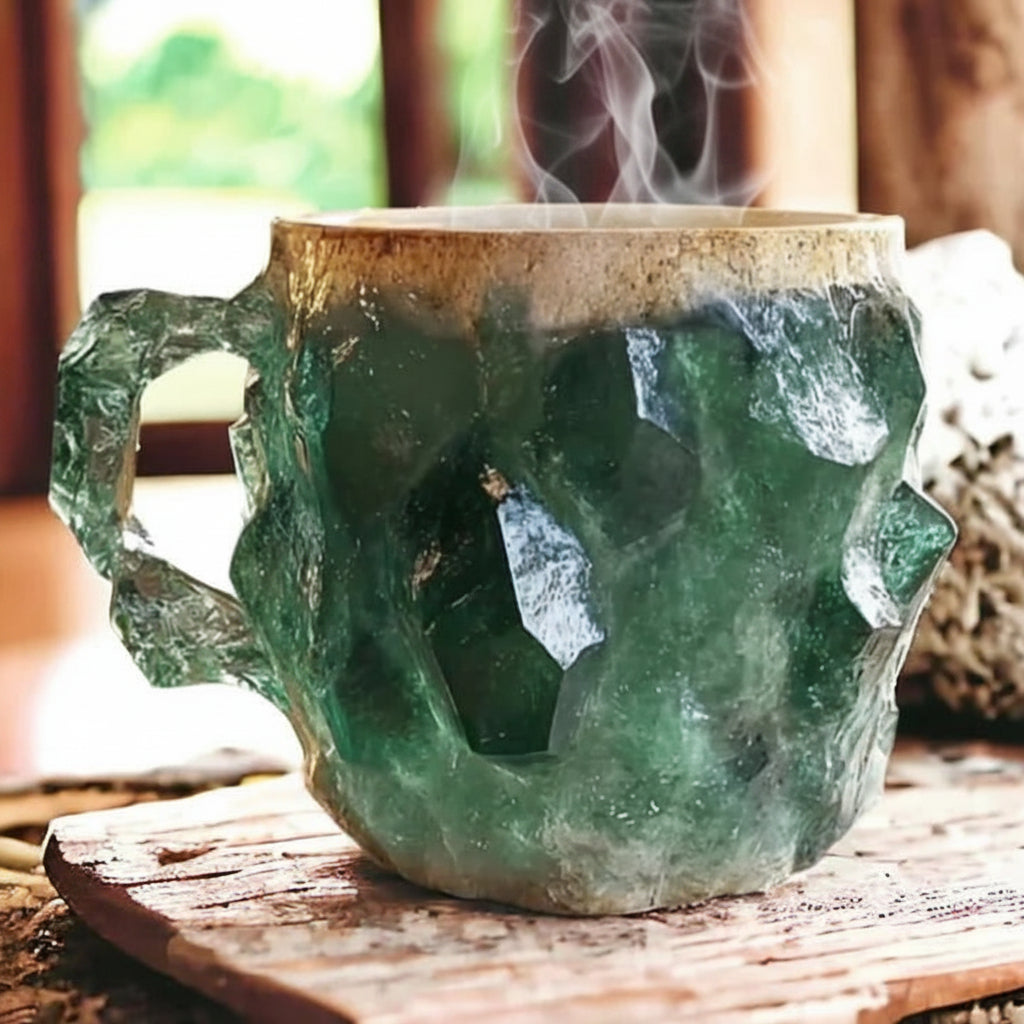 Taza de Té de Cristal de Resina Resistente al Calor, Mineral