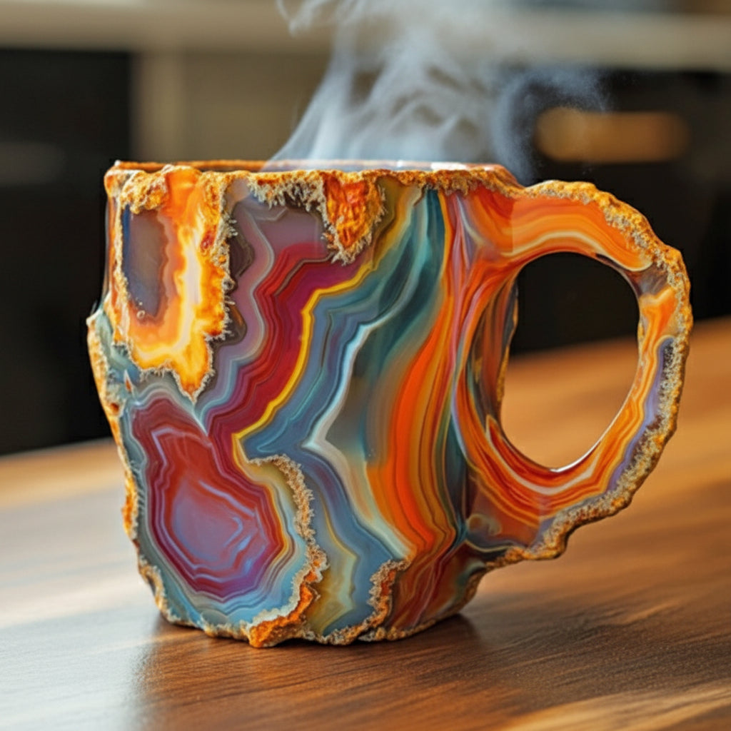 Taza de Té de Cristal de Resina Resistente al Calor, Mineral