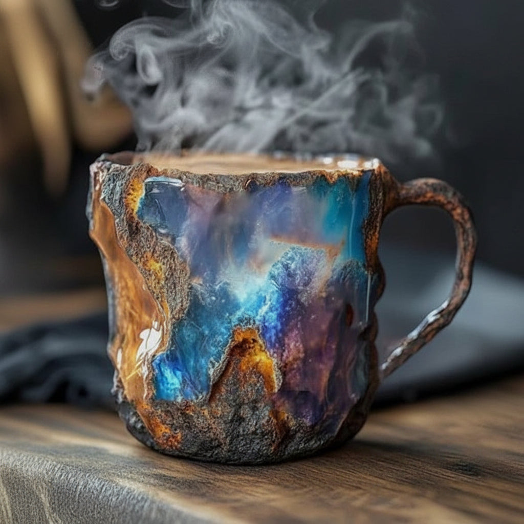 Taza de Té de Cristal de Resina Resistente al Calor, Mineral