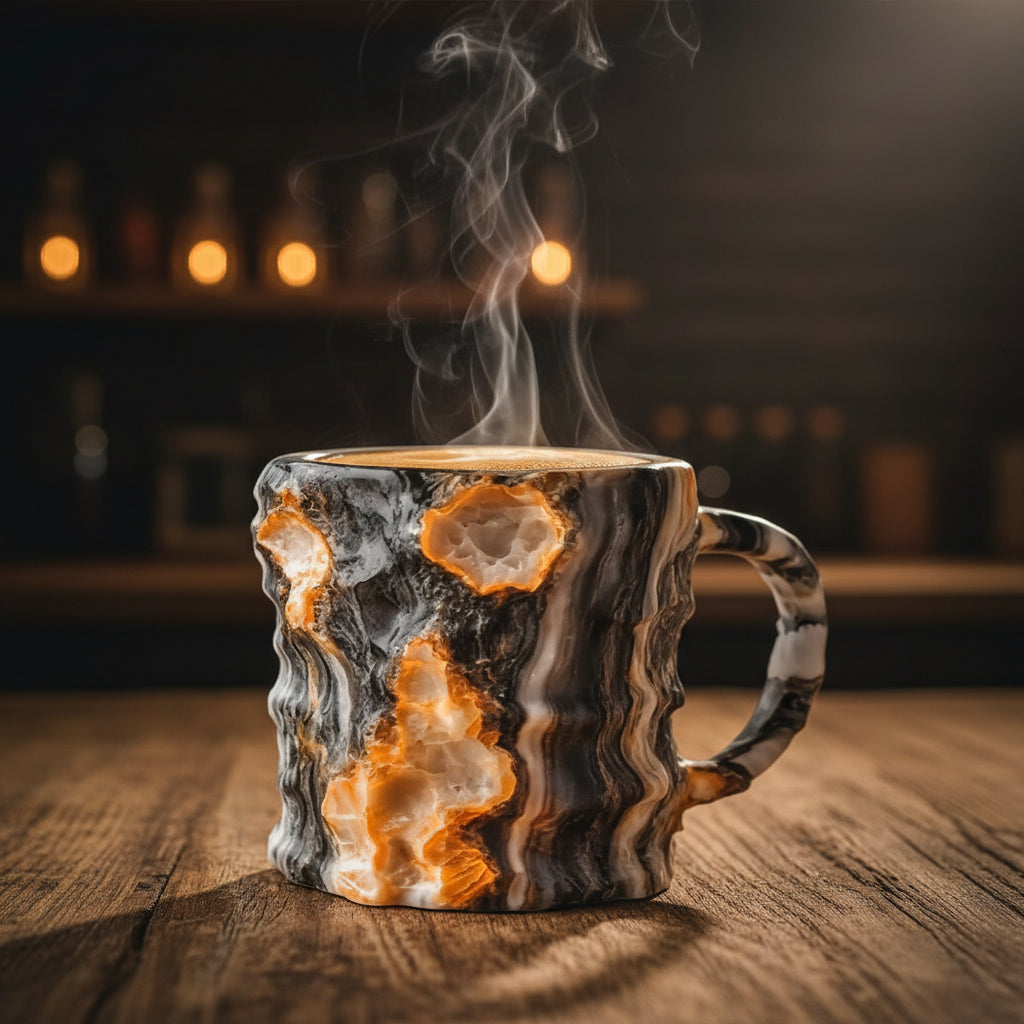 Taza de Té de Cristal de Resina Resistente al Calor, Mineral