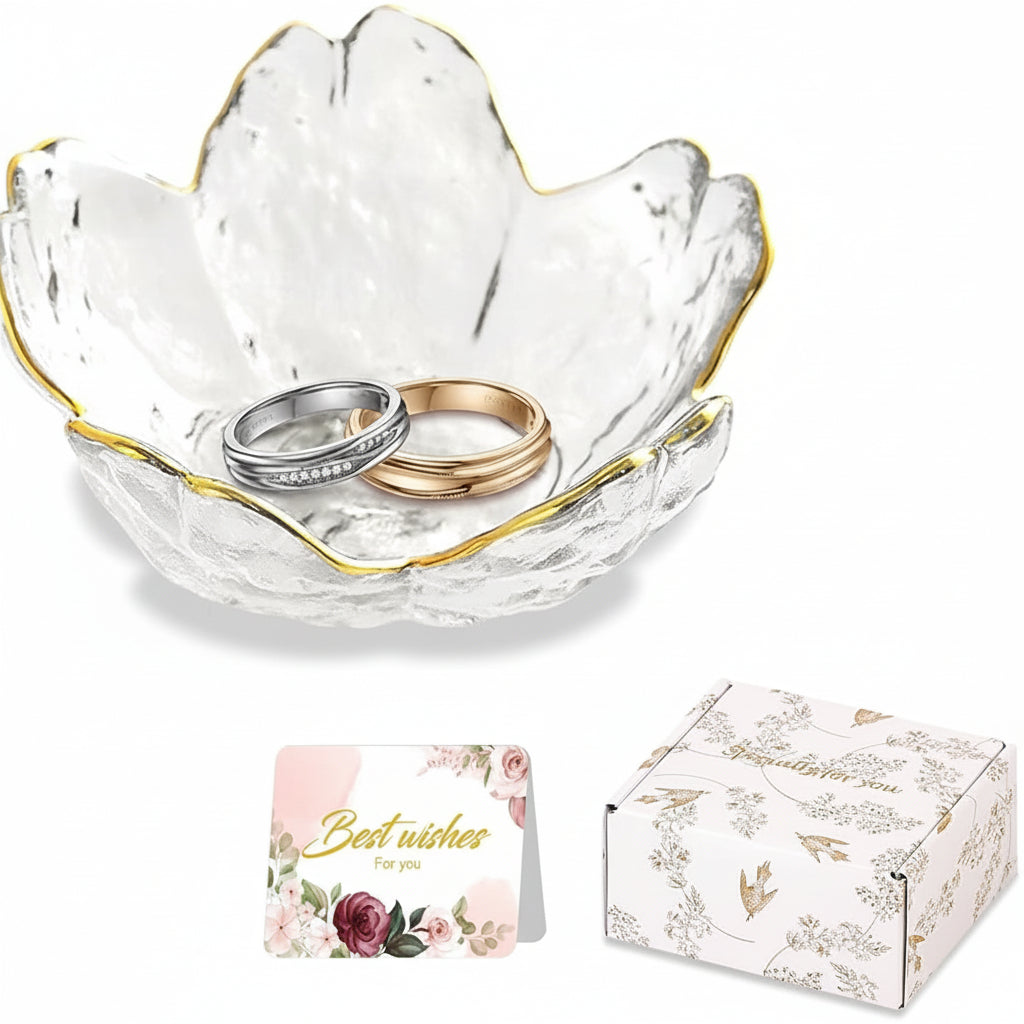 Joyero de Cerámica con Forma de Flor para Anillos