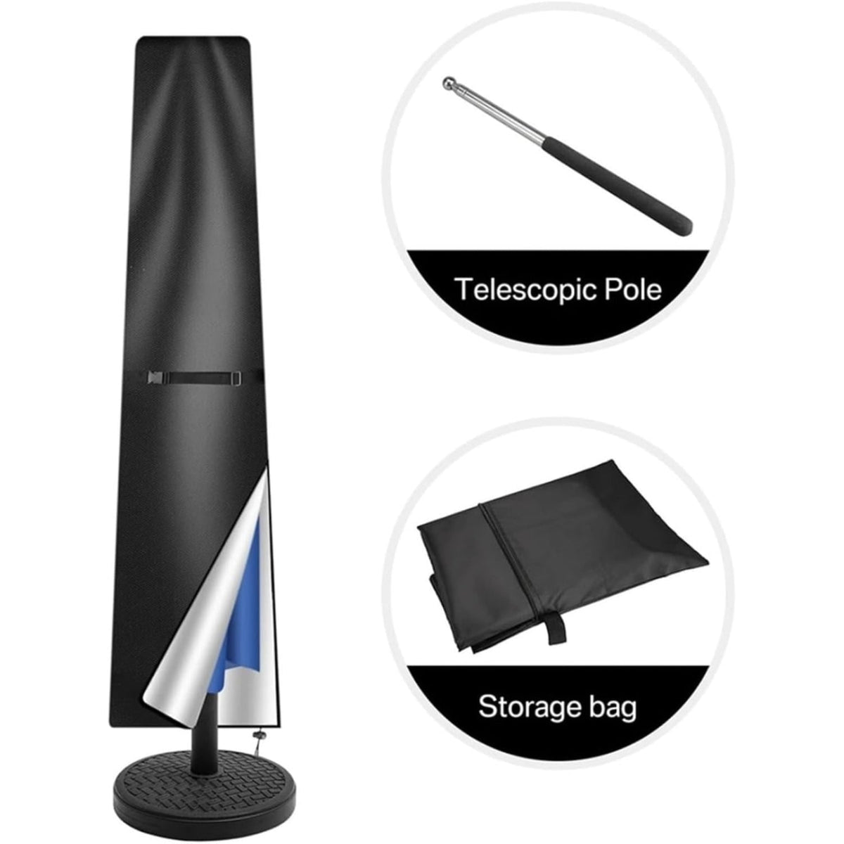 Funda para Sombrilla de Jardín Impermeable, Gris Verde Negro