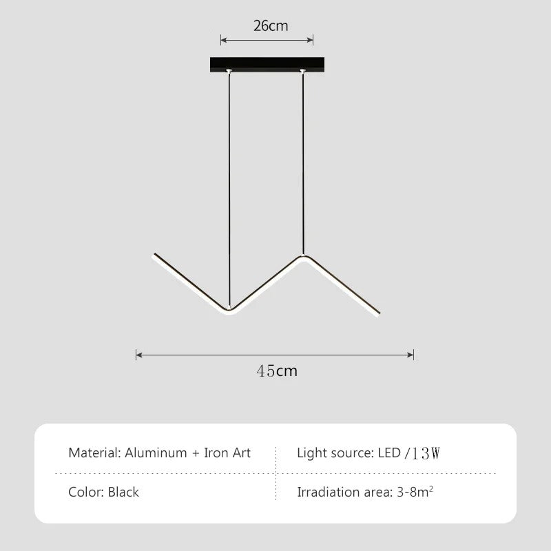 Lámpara Colgante de Aluminio Comedor Nórdica Minimalista