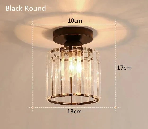 Plafón de Techo de Cristal para Pasillo Oro o Negro Elegante