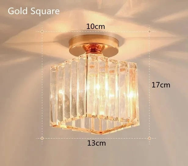 Plafón de Techo de Cristal para Pasillo Oro o Negro Elegante