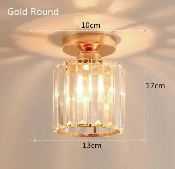 Plafón de Techo de Cristal para Pasillo Oro o Negro Elegante