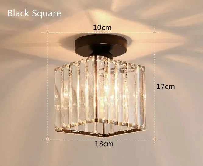 Plafón de Techo de Cristal para Pasillo Oro o Negro Elegante