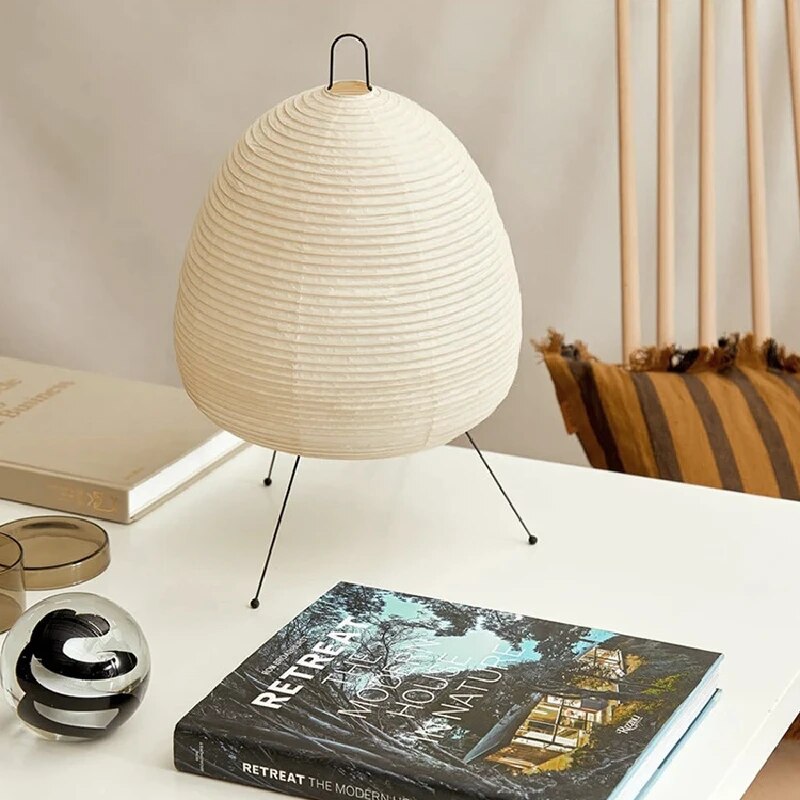 Lámpara de Mesa de Papel de Arroz Japonesa Zen Hecha a Mano