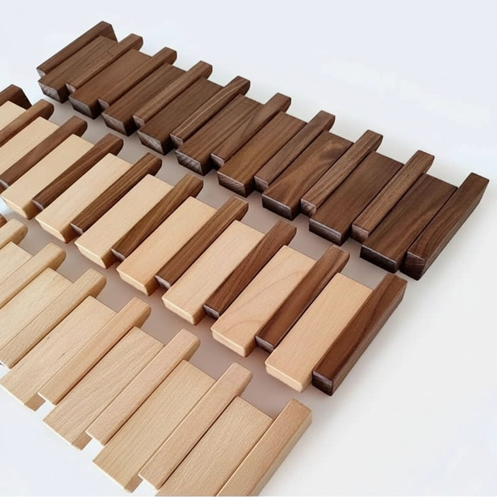 Perchero de Pared de Haya con Ganchos Plegables, 4 a 8