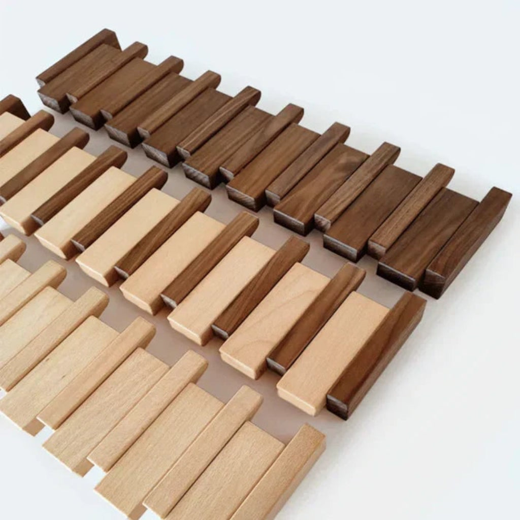 Perchero de Pared de Madera Estilo Piano, 4, 6 u 8 Ganchos