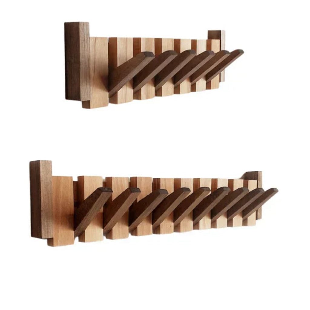 Perchero de Pared de Madera Estilo Piano, 4, 6 u 8 Ganchos