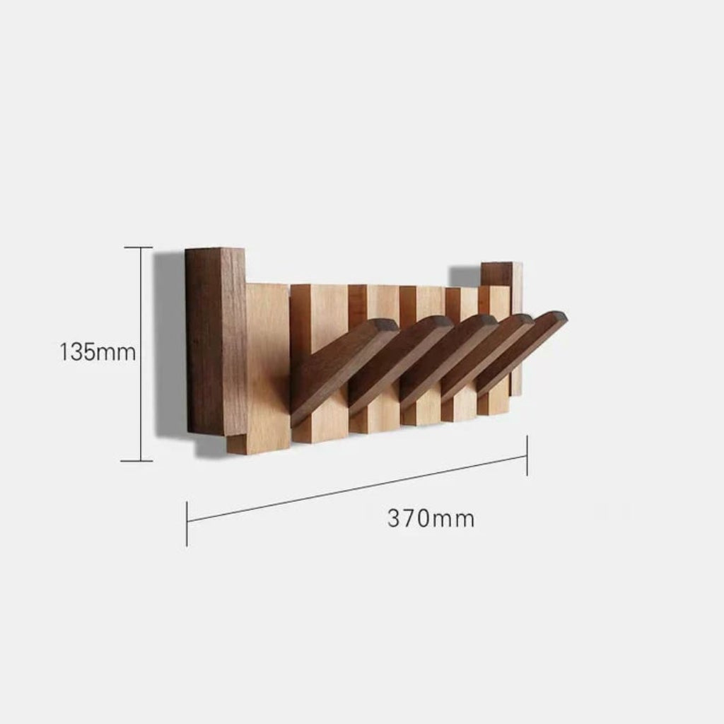 Perchero de Pared de Madera Estilo Piano, 4, 6 u 8 Ganchos