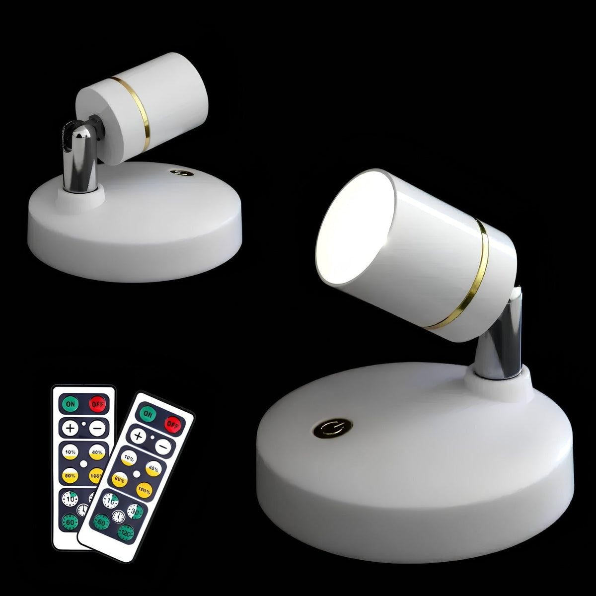 Aplique Foco LED de Pared con Batería Orientable, Sin Cables