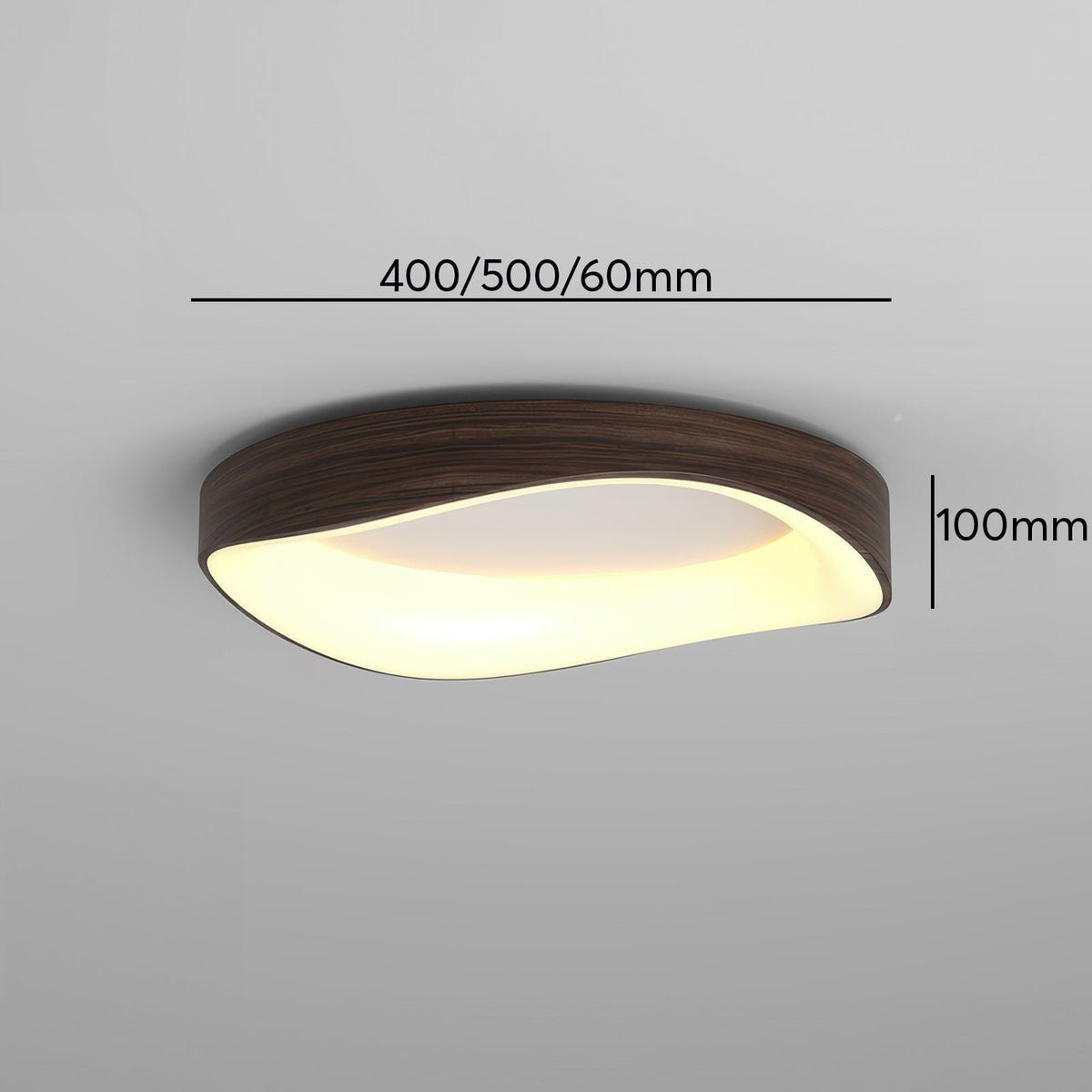 Plafón LED Nórdico Efecto Veta de Madera, 40 o 50 cm
