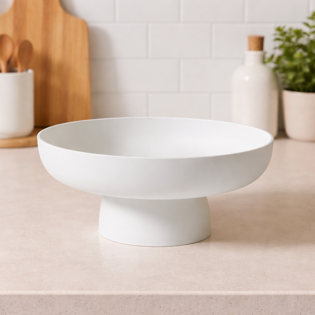 Frutero de Cerámica con Peana Decorativo para Mesa y Cocina