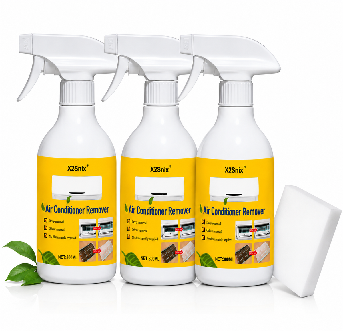 Set Limpiador de Aire Acondicionado con 3 Botellas y Esponja